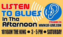 "Blues radio show promotion for Saturday afternoon."