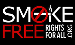 Smoke Free Right for All logo in red and white
